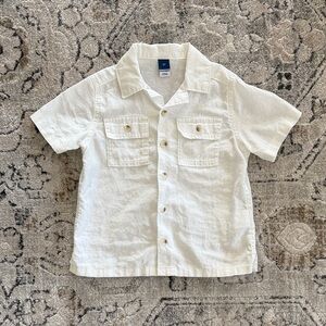 Boys Old Navy White Short Sleeve Button-Up Shirt 3T